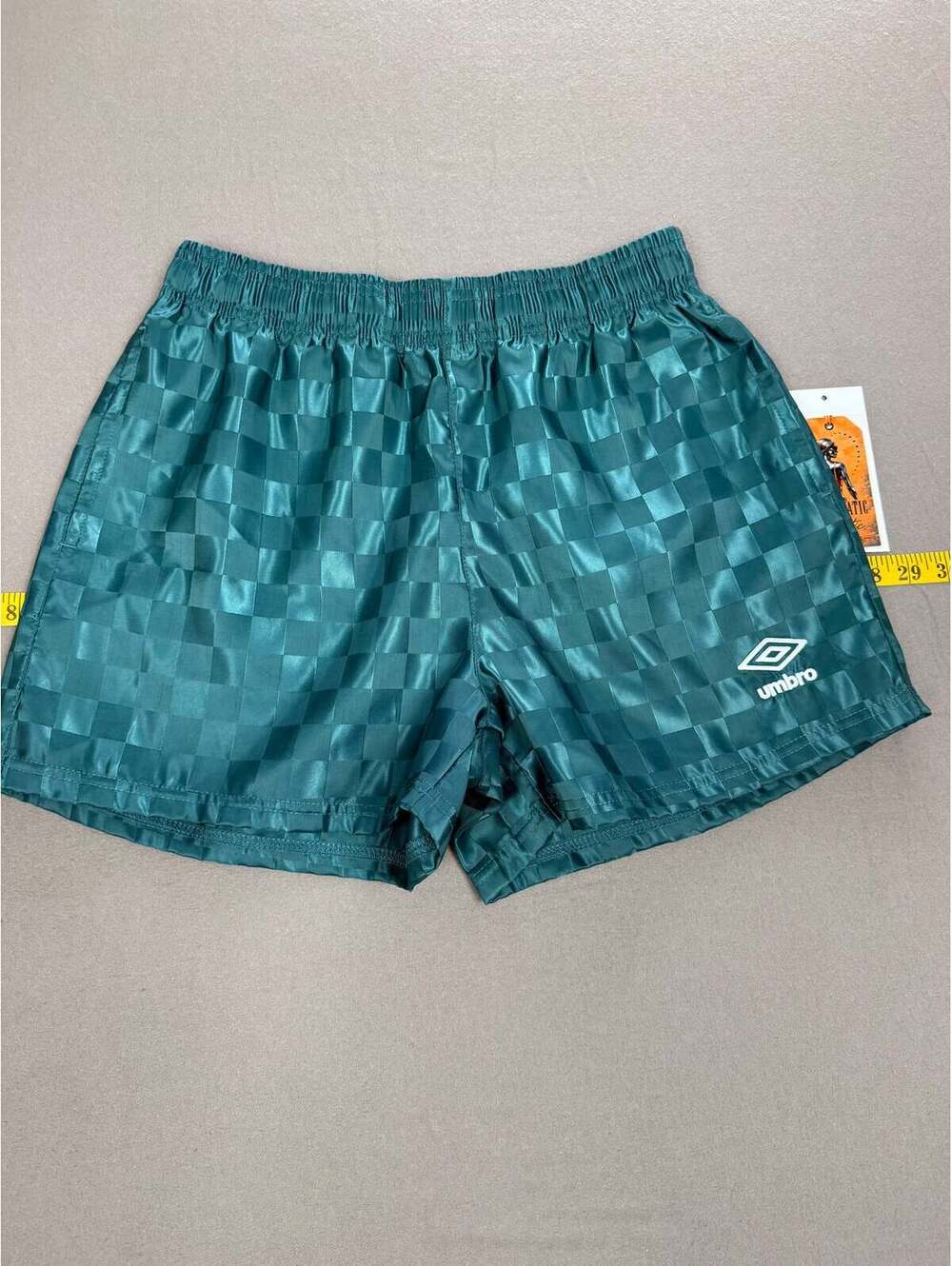 Umbro Green Shimmer Checker Soccer Shorts